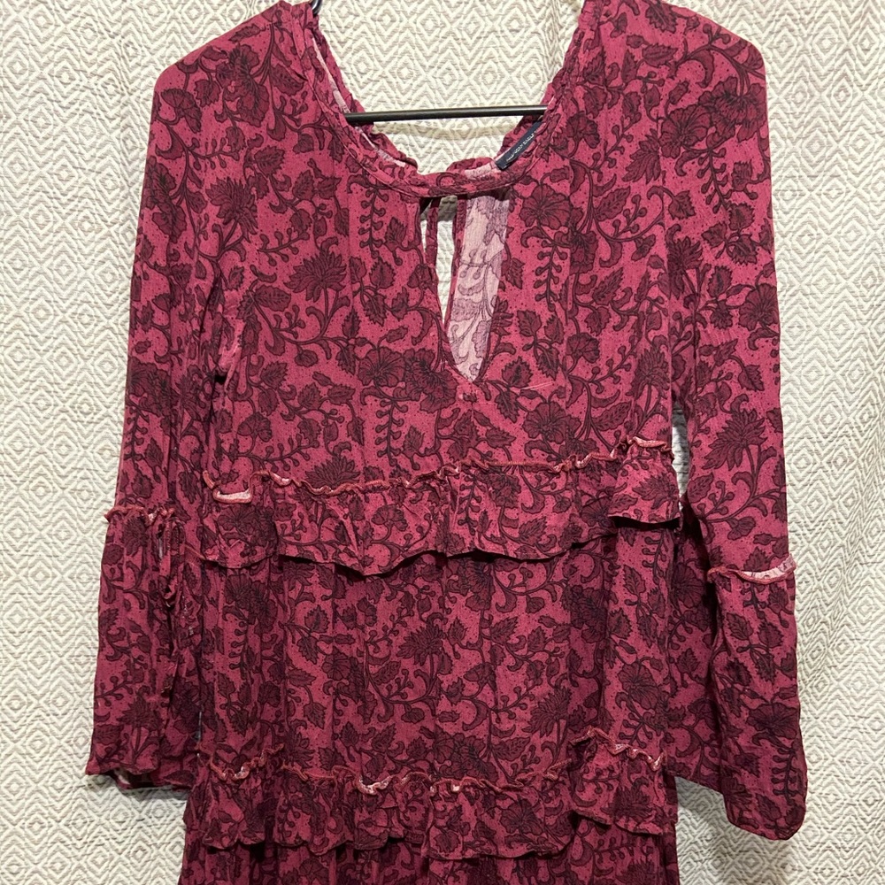 American Eagle Boho Ruffle Bell Tier Dress Sz S